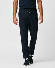 Trousers Carlo Barbera Wool, Lyocell & Cashmere Stretch Navy Blue Twill