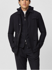 Carlo Barbera Midnight Blue Wool, Lyocell & Cashmere Soft Stretch Twill