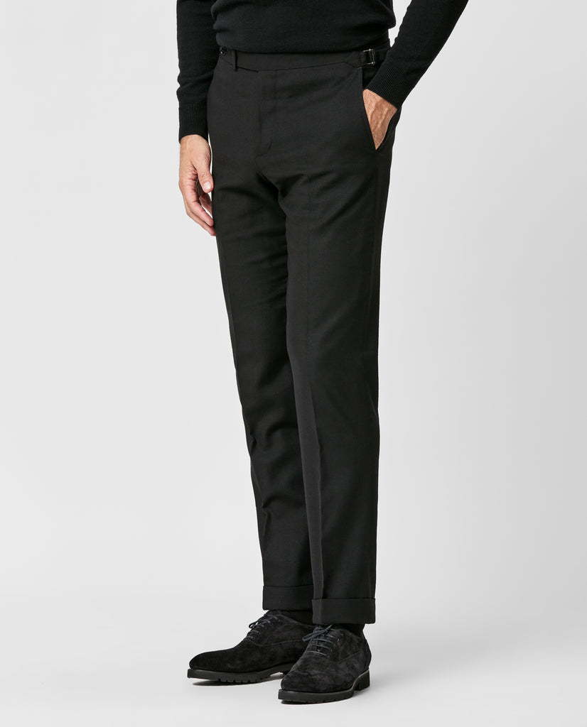 Carlo Barbera Trousers Carlo Barbera Wool, Lyocell & Cashmere Stretch Black Twill