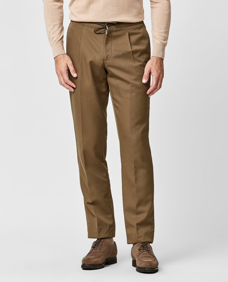 Nikke Trousers NIKKE Camel Pure Fine Merino Wool Twill
