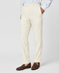 Trousers NIKKE Ivory Pure Fine Merino Wool Twill