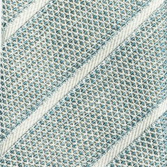 Light Blue & White Regimental Pure Silk Grenadine Tie