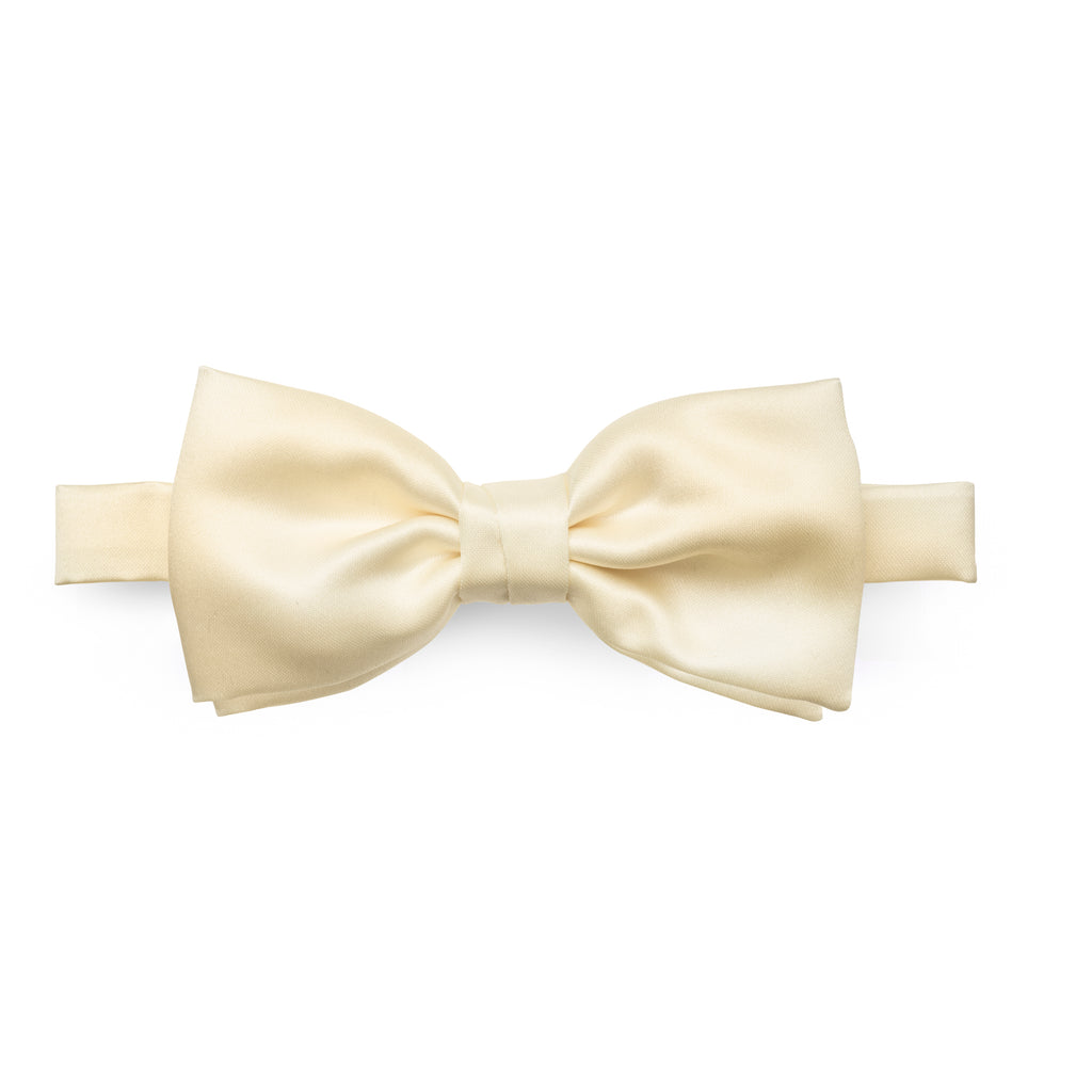 Bow Tie Off White Satin