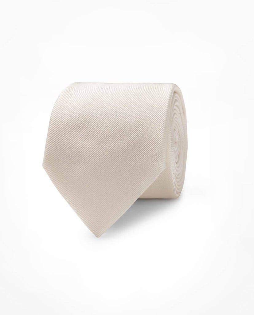 White Pure Silk Tie