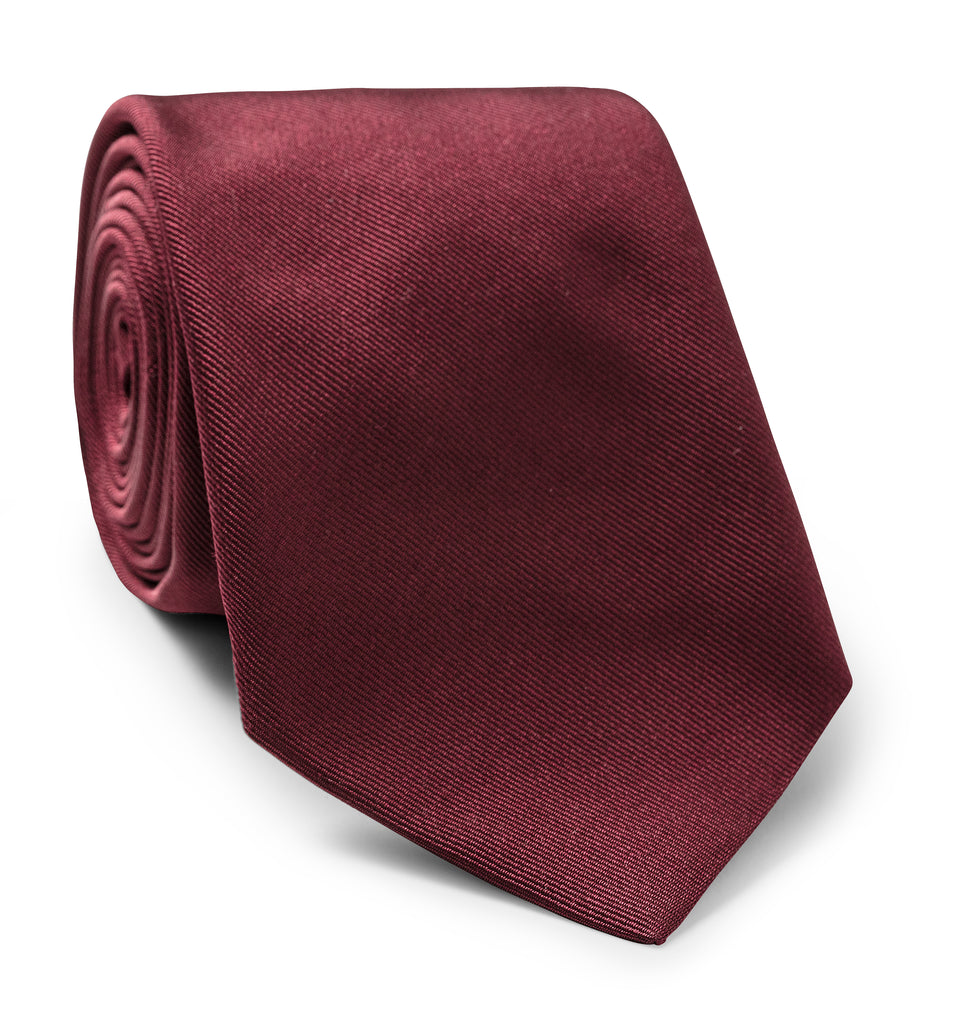 Wine Red Pure Silk Tie