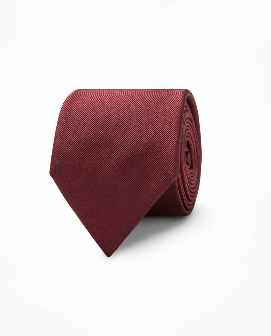 Wine Red Pure Silk Tie