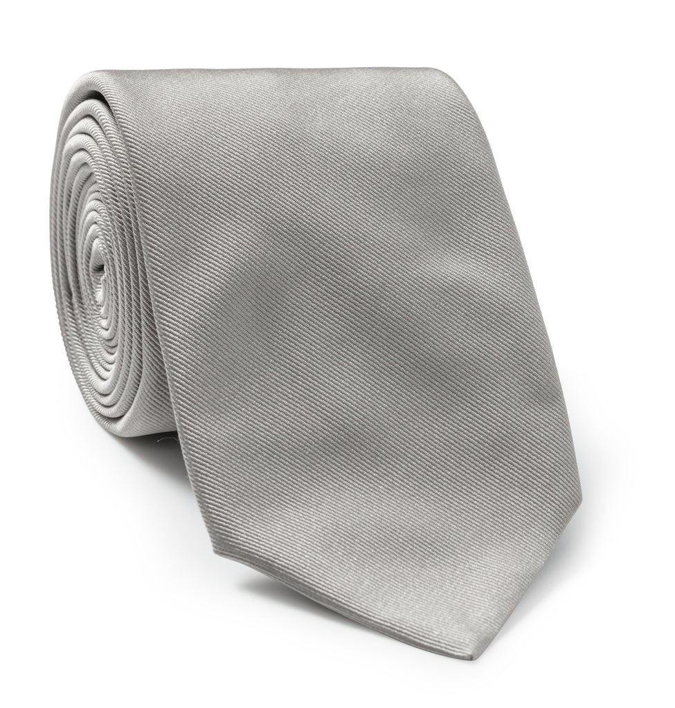 Light Grey Pure Silk Tie