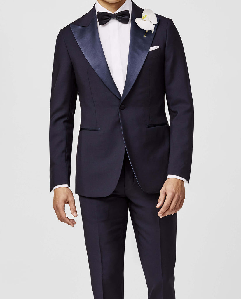 Barberis Canonico Barrathea Merino Wool & Mohair Dark Navy Ceremonial Trousers