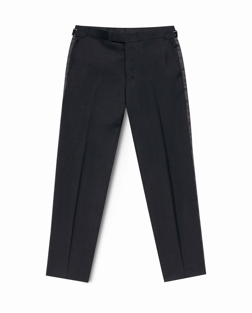 Barberis Canonico Barrathea Merino Wool & Mohair Black Ceremonial Trousers