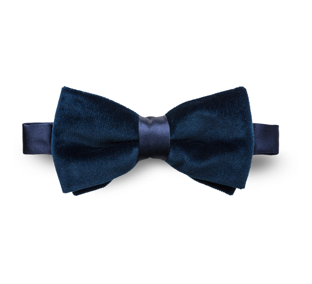 Bow Tie Mid Blue Cotton Velvet