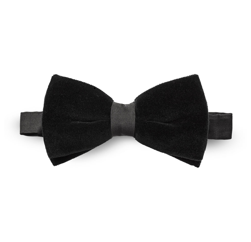 Bow Tie Black Cotton Velvet