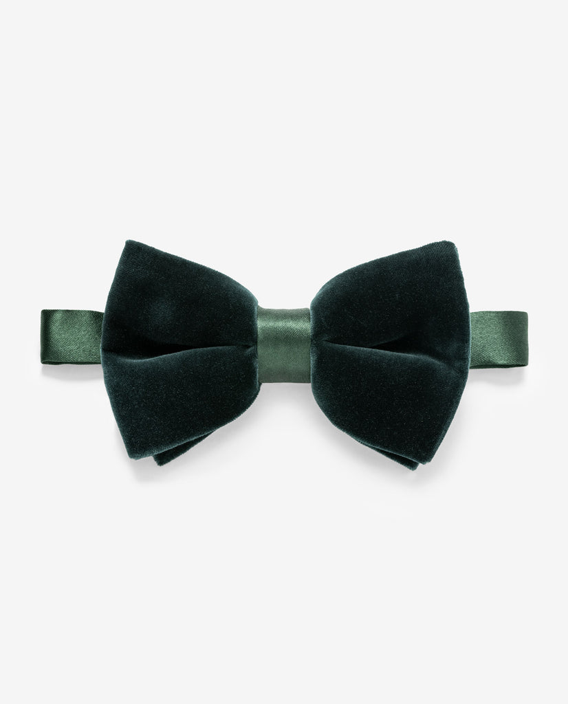 Bow Tie Dark Green Cotton Velvet