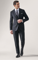 Loro Piana TRAVELLER Black Hopsack High Twisted Wool