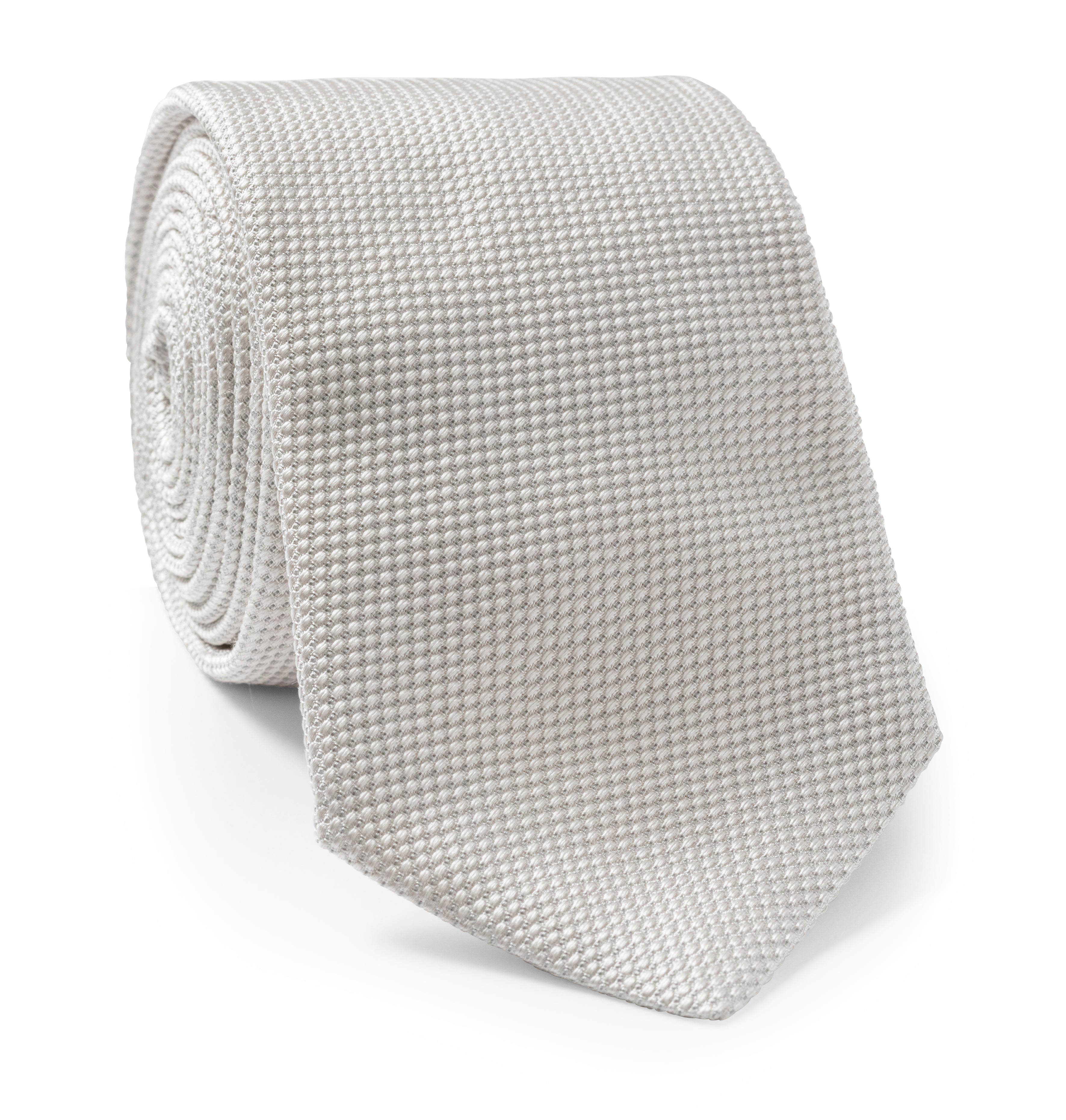 Silver Pure Silk with Micro-design