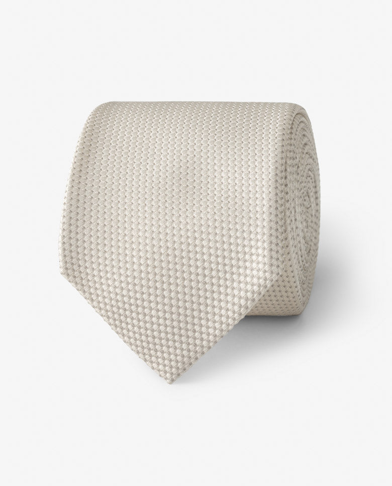 Champagne Pure Silk Tie with Micro-design