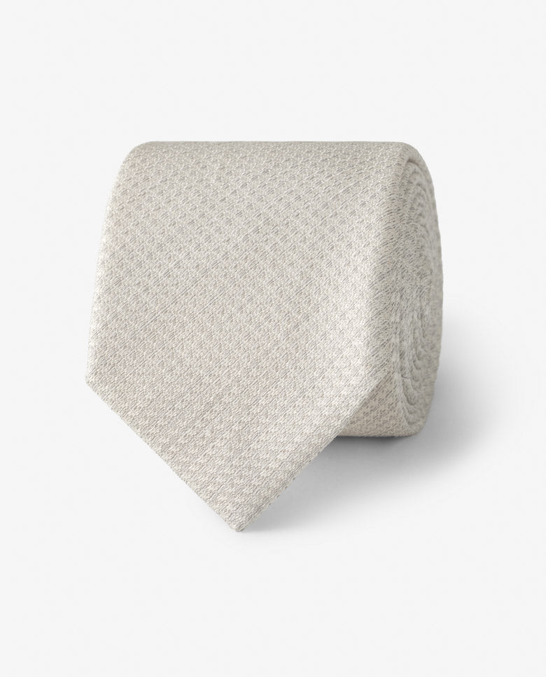 Champagne Puppytooth Linen & Silk Handmade Soft Drape Tie