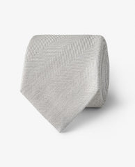 Platinum Herringbone Linen & Silk Handmade Soft Drape Tie