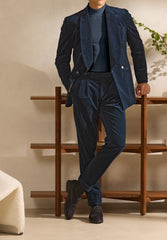 Pontoglio Prussian Blue Stretch Cotton Corduroy