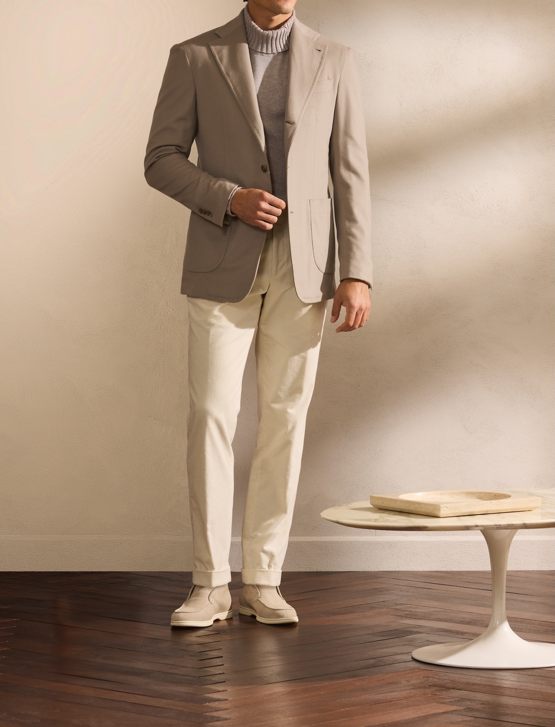 Ermenegildo Zegna AUTHENTICO® Bone S190 Wool Beaver Look
