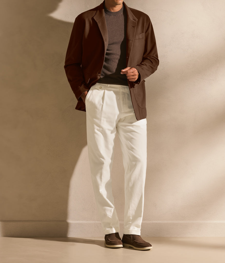Ermenegildo Zegna AUTHENTICO® Light Mocha S190 Wool Beaver Look