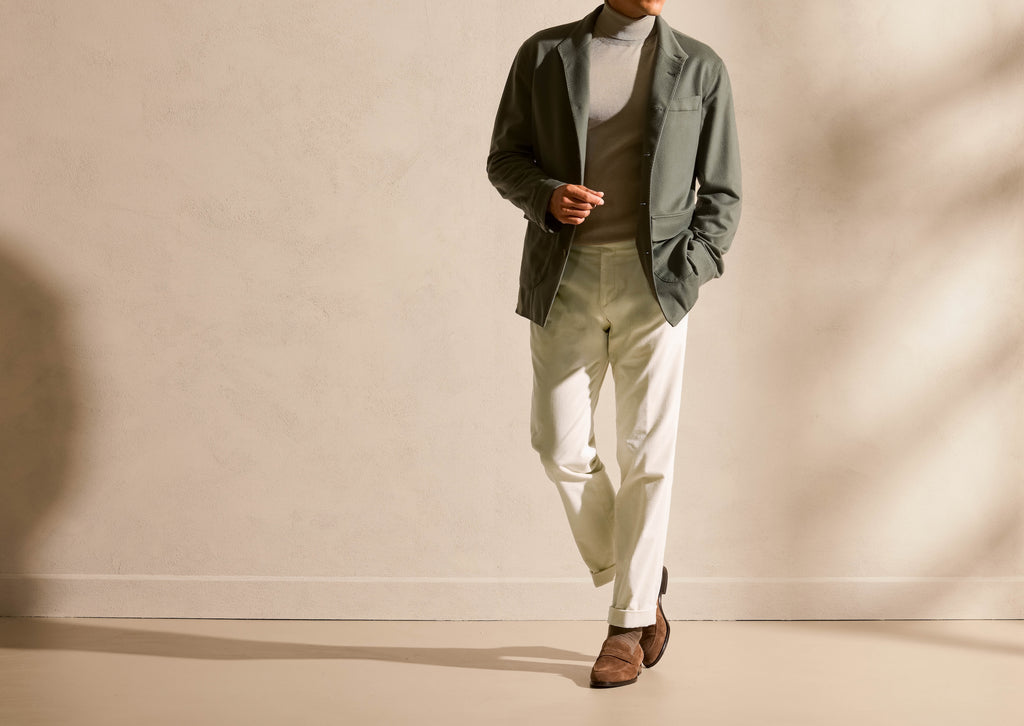 Ermenegildo Zegna AUTHENTICO® Light Forest Green S190 Wool Beaver Look