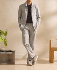 Carlo Barbera Light Grey Stretch Wool Blend Twill