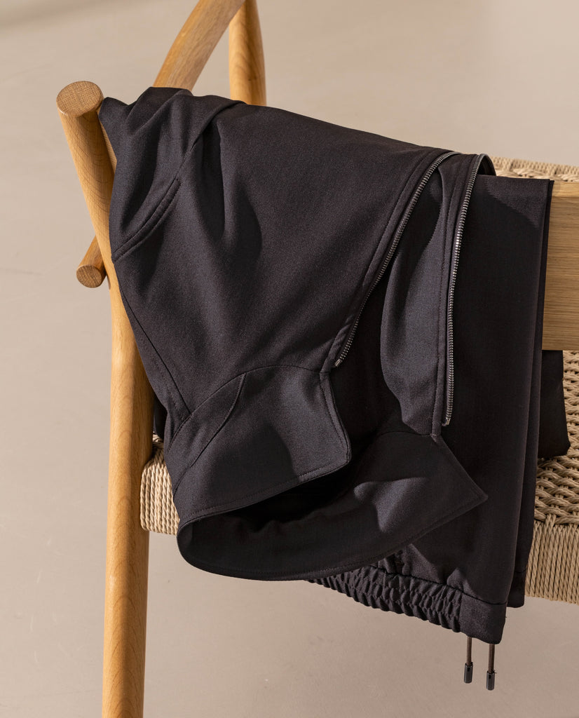 Carlo Barbera Dark Brown Stretch Wool Blend Twill