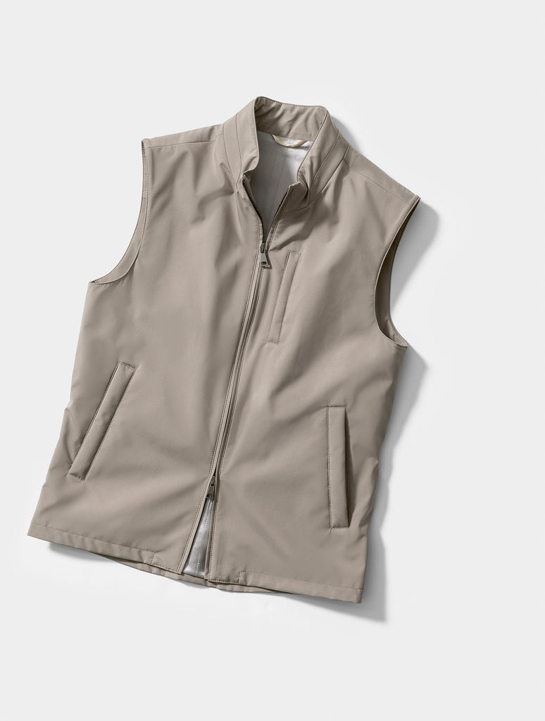 Olmetex Taupe Lightweight Bonded Water-Repellent Technical Windbreaker