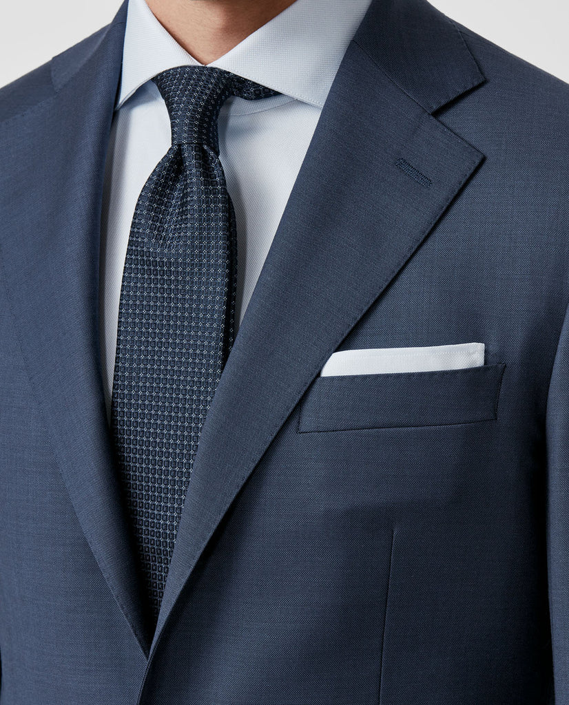 Barberis Canonico Neapolitan Blue Sharskin S110 Merino Wool Doppio Ritorto