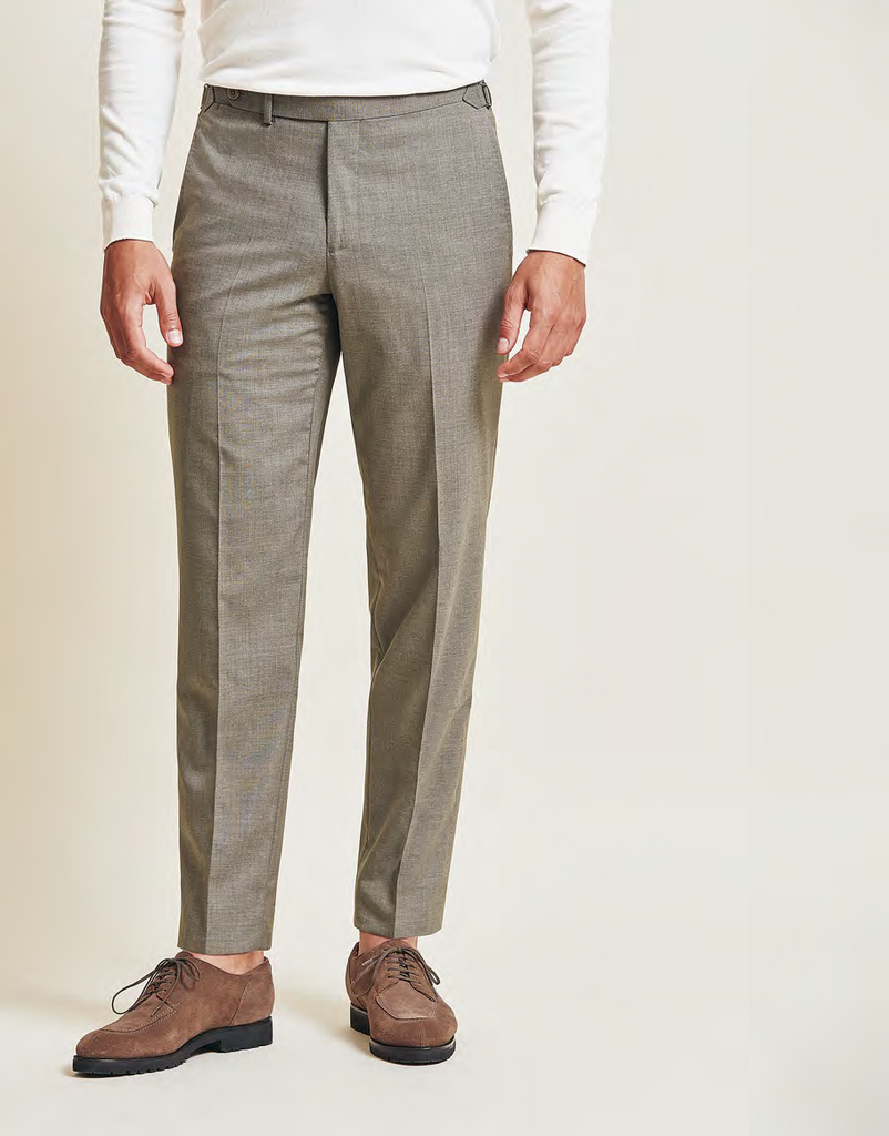 Barberis Canonico Taupe S110 Doppio Ritorto Plain Tropical Weave Merino Wool