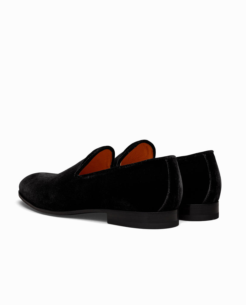 Black Velvet Plain Toe Blake Light Loafers
