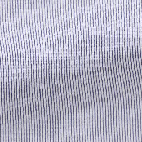 Thomas Mason Poplin Hairline Mid Blue Two Ply Cotton