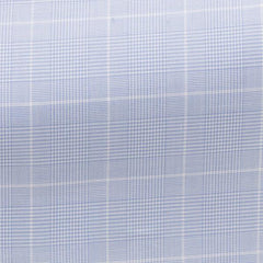 Thomas Mason Light Blue Prince of Wales with White Overcheck Two Ply Egyptian Cotton Poplin
