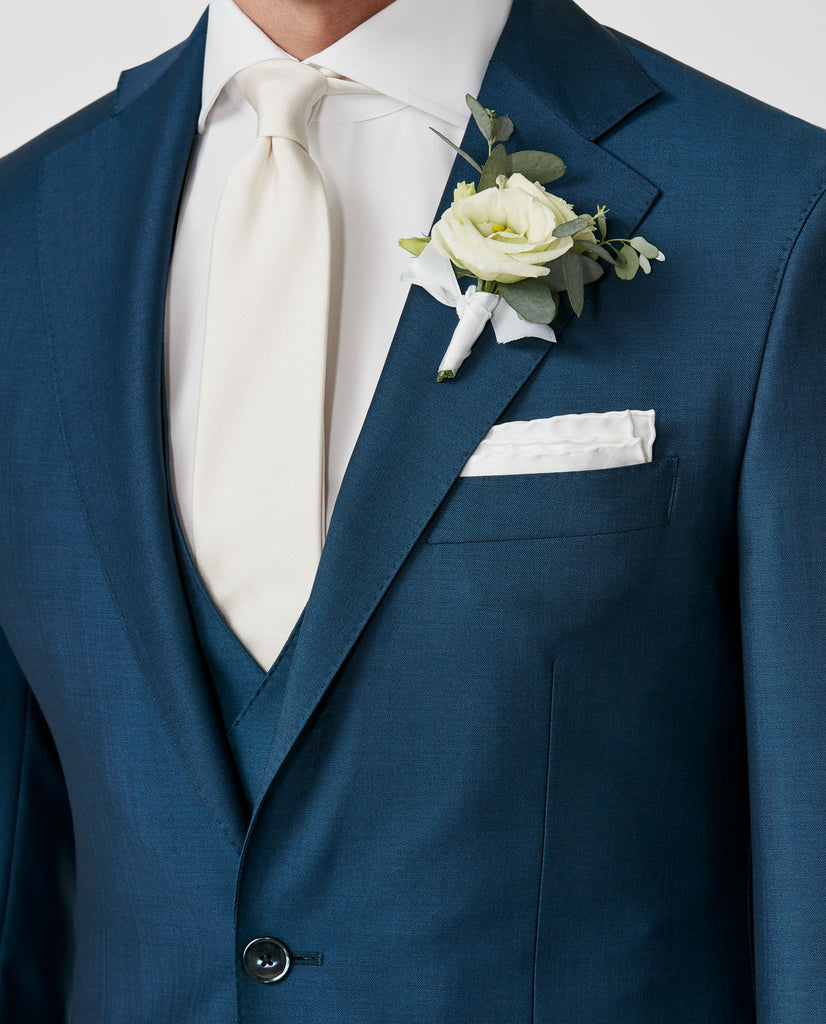 Barberis Canonico Petrol Blue Changeant Fine Twill Merino Wool & Mohair Solaro Doppio Ritorto