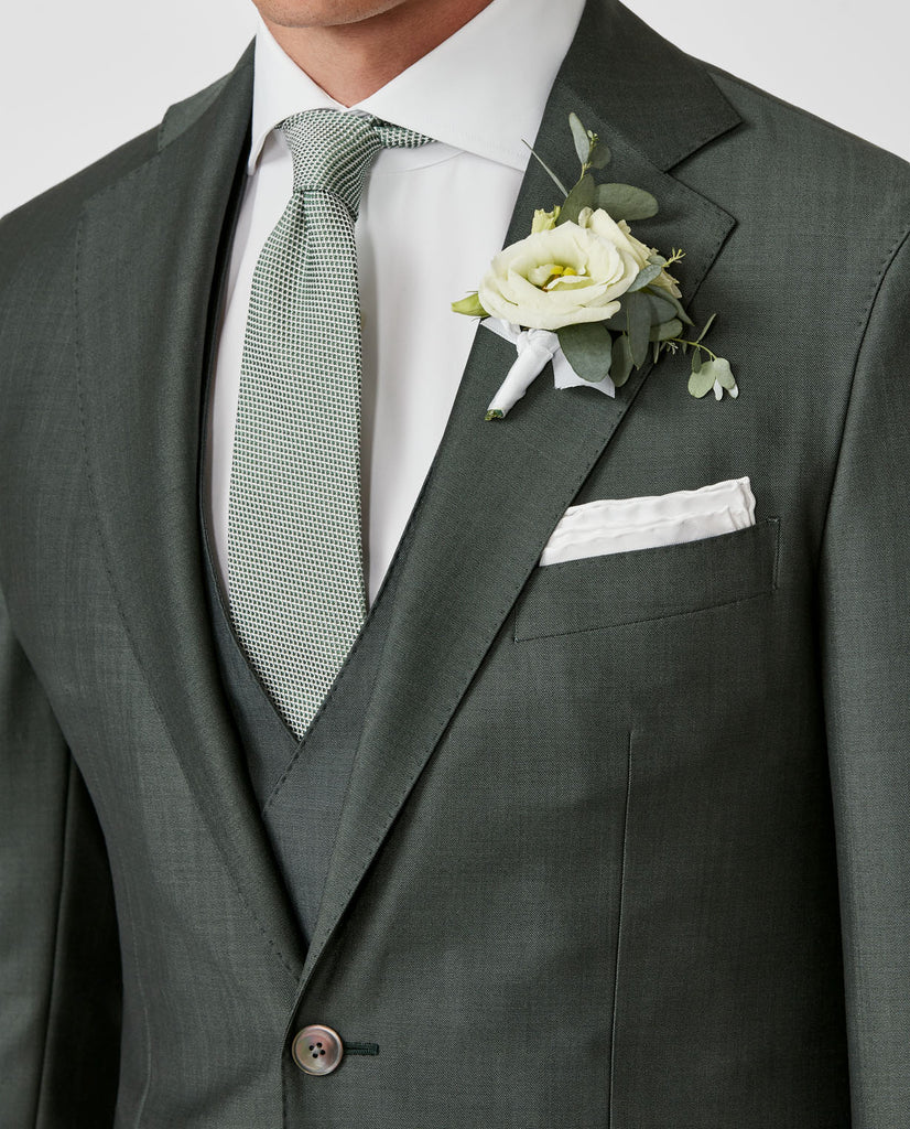 Barberis Canonico Sage Green Changeant Fine Twill Merino Wool & Mohair Solaro Doppio Ritorto