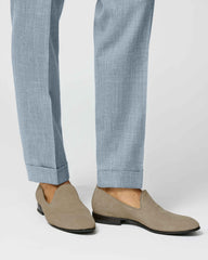 Trousers SUMMERTIME Light Neapolitan Blue Mélange Wool, Silk & Linen Tropical Weave