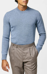 Zegna Baruffa Mid Blue Mélange Extra Fine Merino