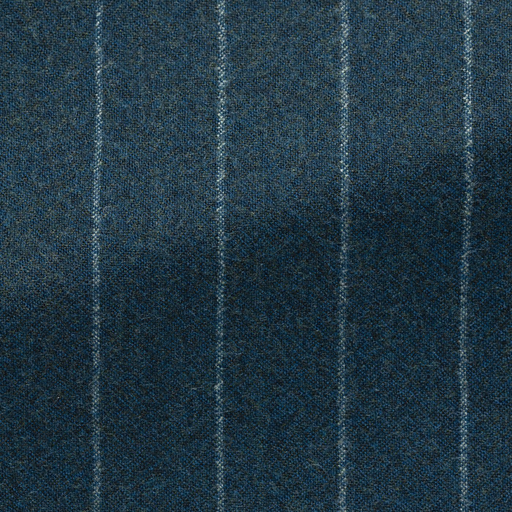Possencollection-Petrol-Natural-Bi-Stretch-S130-Wool-Flannel-With-Chalk-StripePC09280gr Fabric