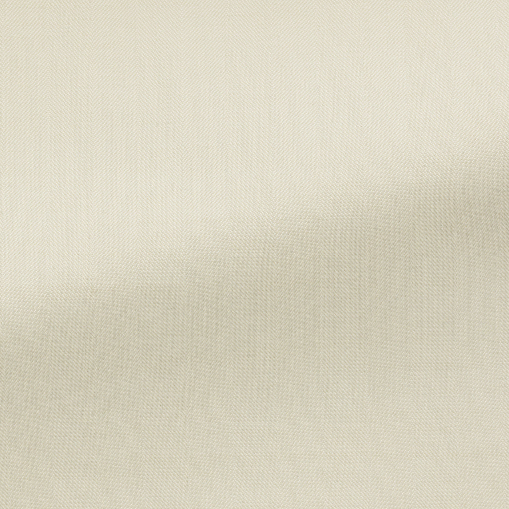 Drago Ivory Natural Bi Stretch S130 Tropical Wool Solaro Herringbone