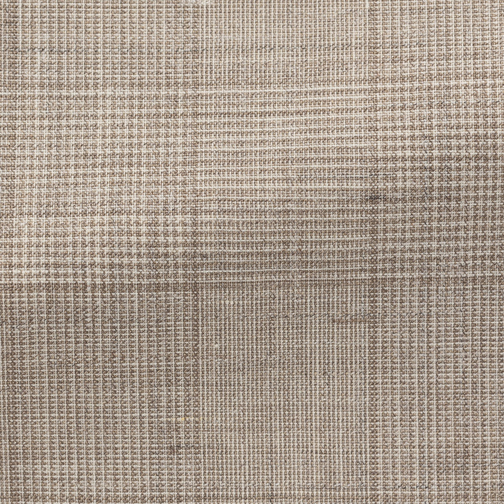 Loro Piana SUMMERTIME Light Beige Sand Tropical Wool, Silk & Linen with Glencheck