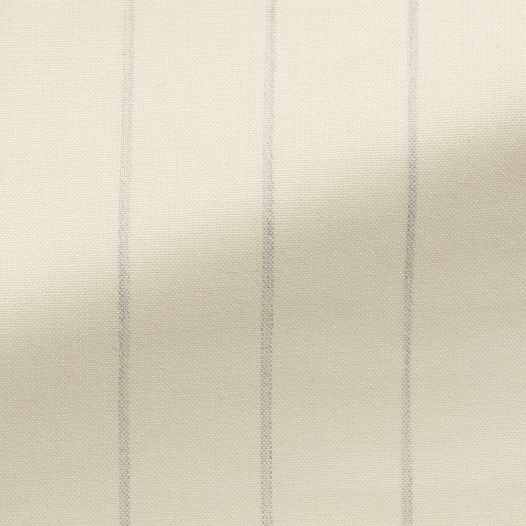 Drago Ivory Wool & Silk Plain Weave with Tonal Pencil Stripe