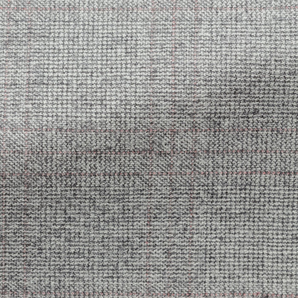 Loro Piana Mixed Grey Stretch Wool Glencheck With Light Pink Overcheck Inspiration
