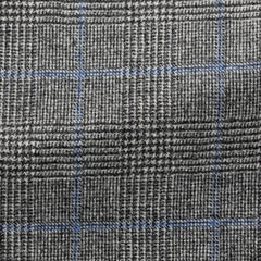 Loro Piana Black White Wool Cashmere Glencheck With Cobalt Blue Windowpane Inspiration