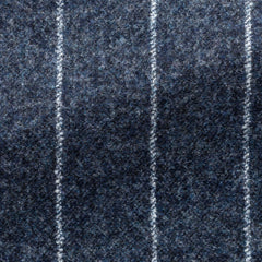 Ferla Dark Slate Blue Stretch Alpaca Wool Blend With Ice Grey Stripes Inspiration