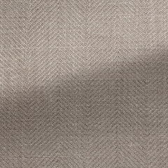 Di Pray Light Beige Wool & Silk Linen Herringbone