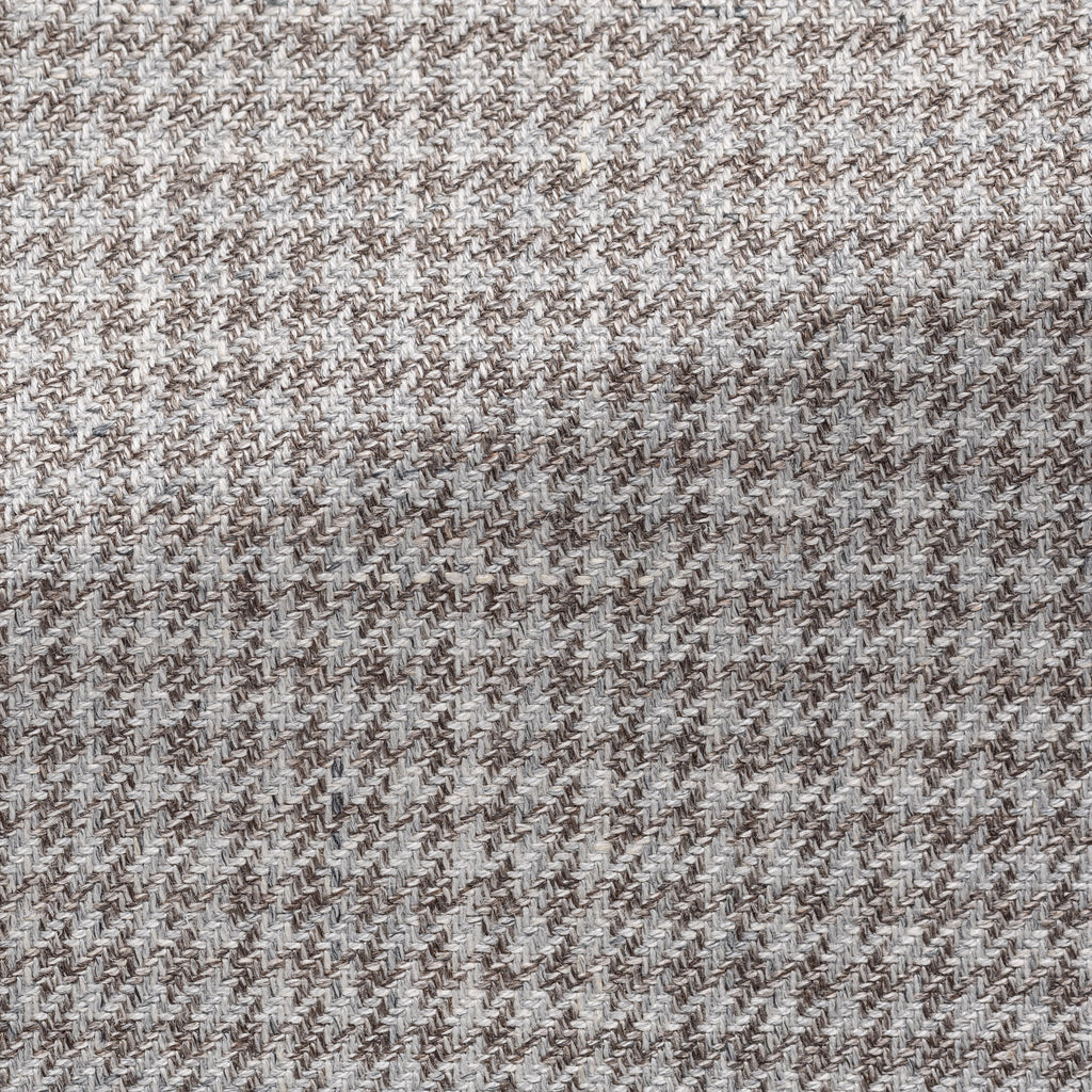Loro Piana SUMMERTIME Light Grey & Taupe Wool, Silk & Linen Houndstooth