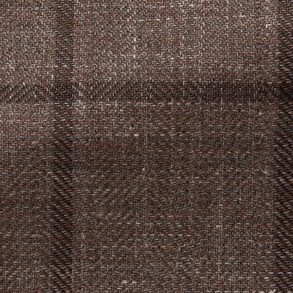 Drago Brown Linen & Wool with Tonal Windowpane