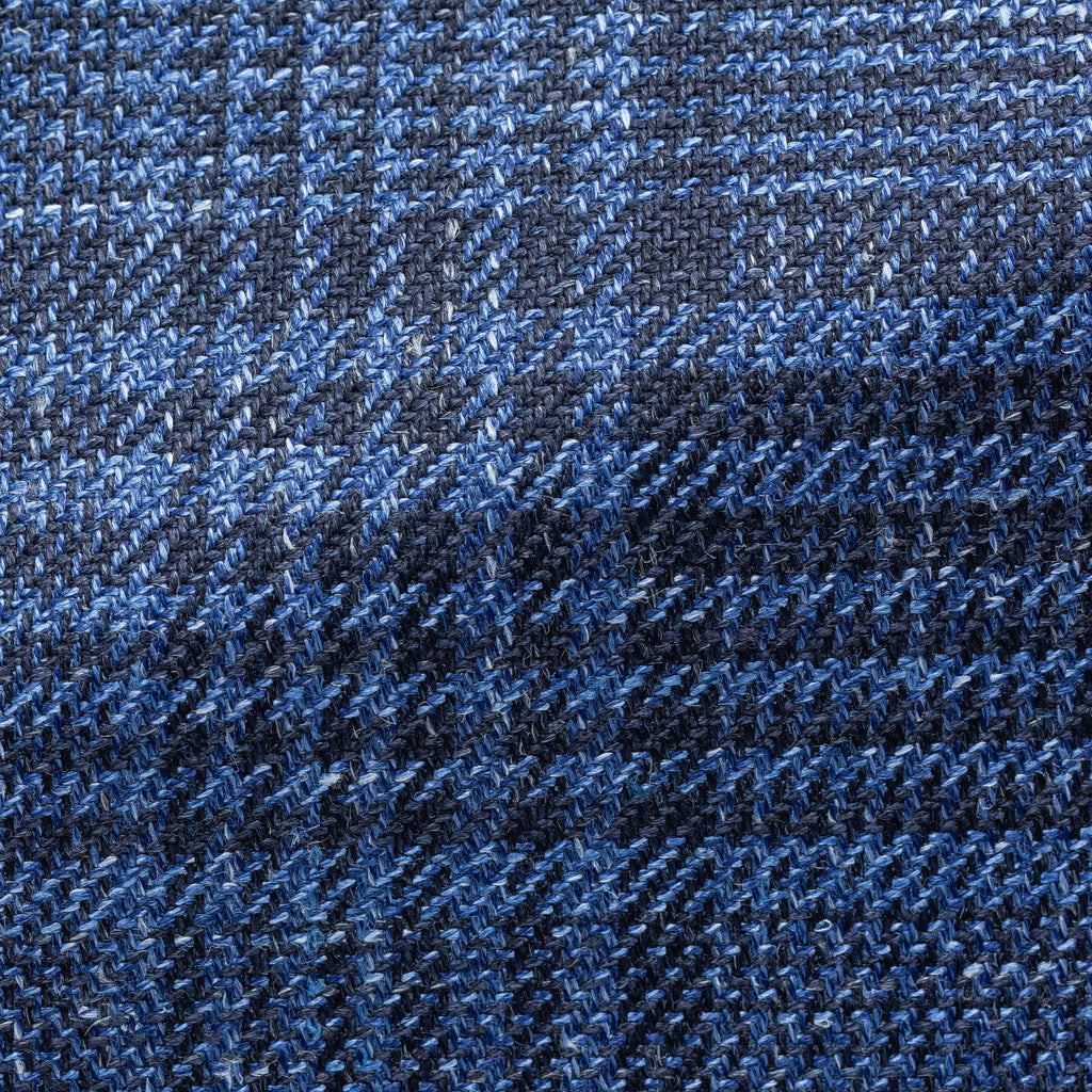 Loro Piana SUMMERTIME Indigo Wool, Silk & Linen with Navy Glencheck