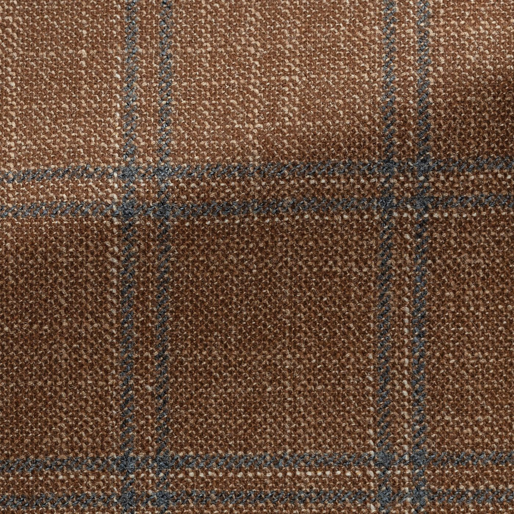 Loro-Piana-Cinnamon-Wool-Silk-Cashmere-Sharkskin-With-Mid-Blue-Double-WindowpanePC17280gr Fabric