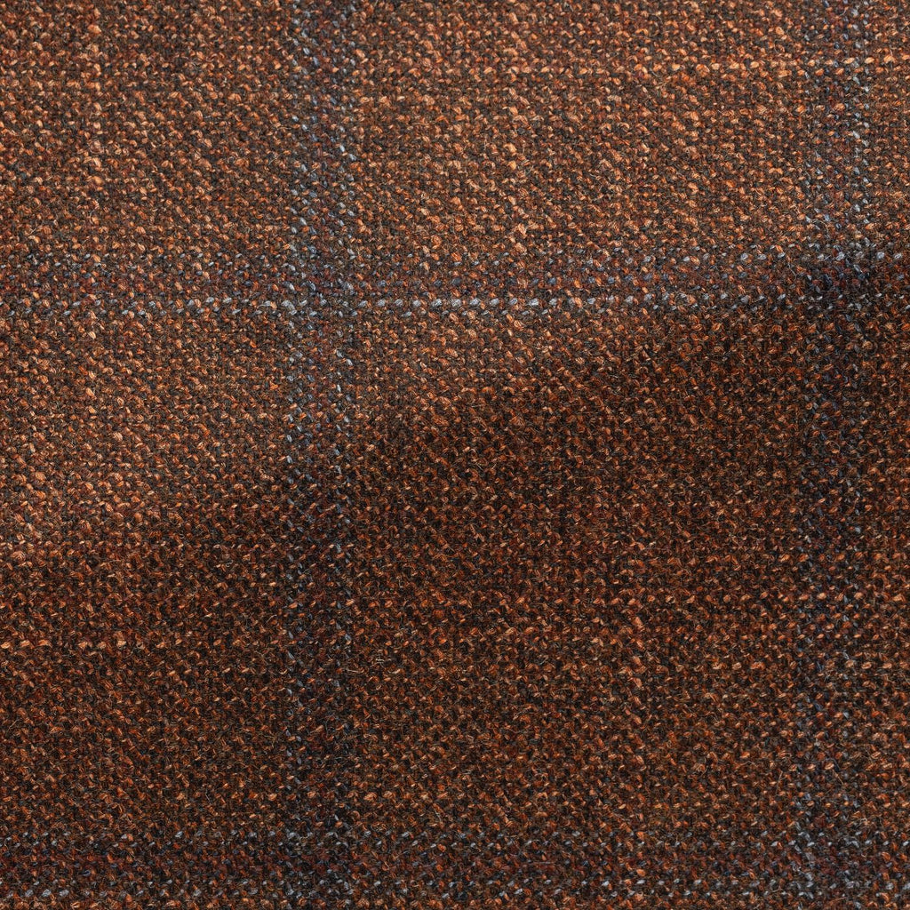 Loro-Piana-Mahogany-Brown-Wool-Silk-Cashmere-With-Blue-WindowpanePC15280gr Fabric